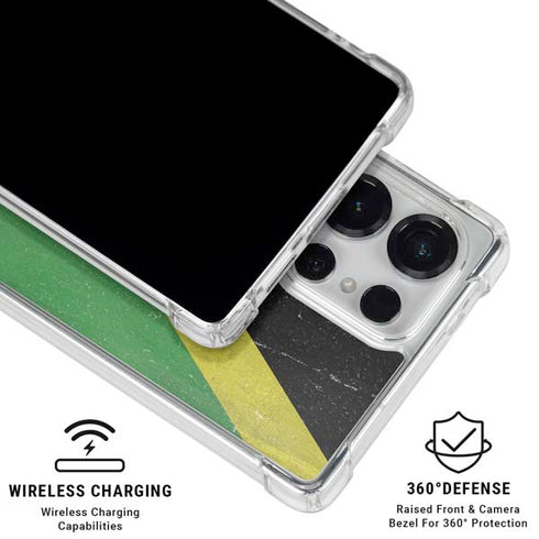 Jamaica Flag Distressed Galaxy S25 Ultra Clear Case